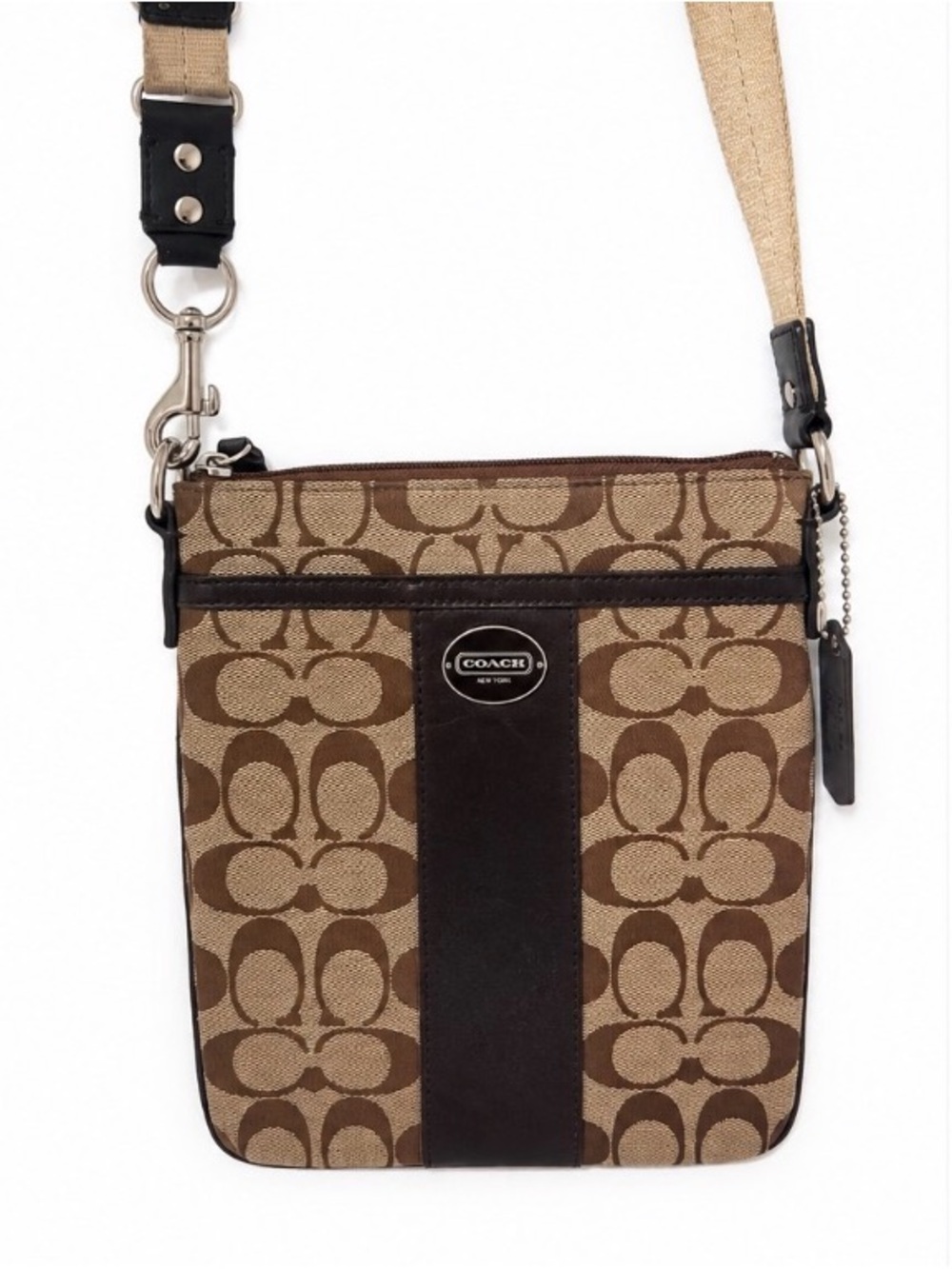 Early 2000’s Coach Signature Canvas Cross Body Bag - Brown/Tan